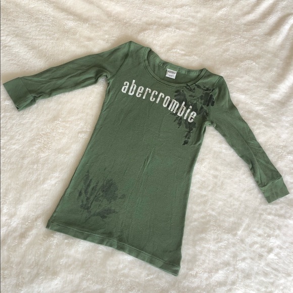OliveGreen Abercrombie 3/4 Sleeve Top - Picture 1 of 4